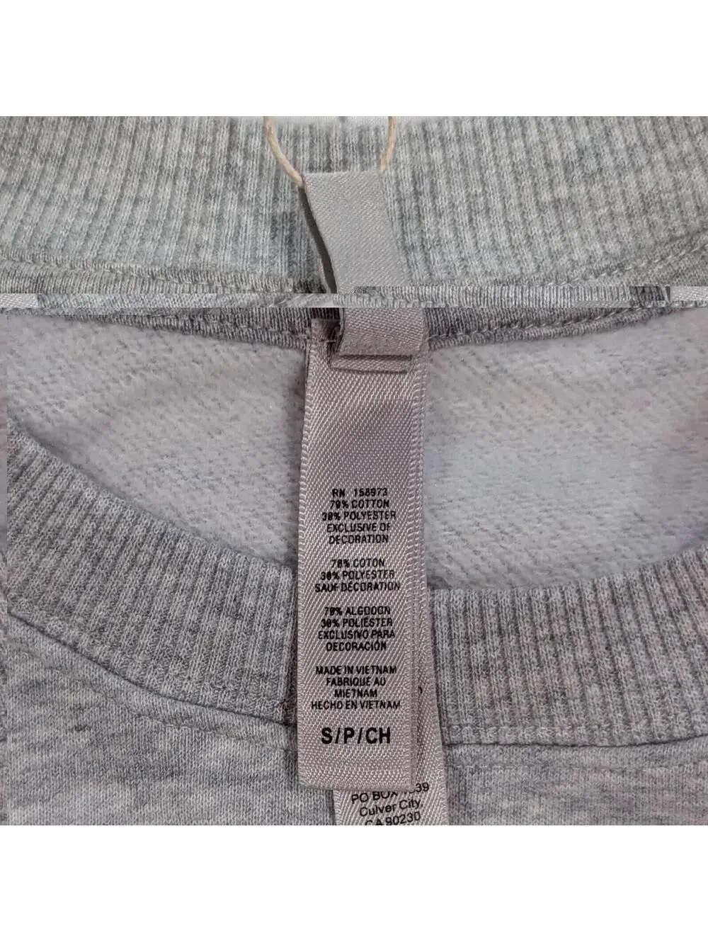 NWT $84 SKIMS Cotton Fleece Classic Crewneck Sweatshirt Light Heather Grey S - Picture 5 of 6